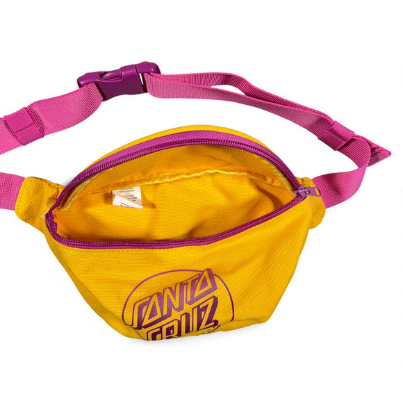 Santa Cruz Skateboards Bag Yellow Pink Waist Fanny Pack Adjustable Strap Retro - Picture 4 of 10